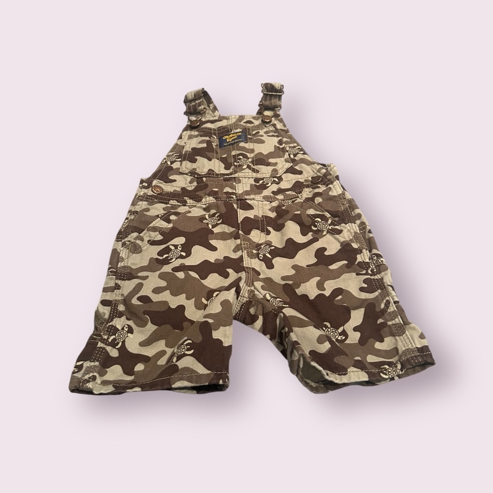 Baby Toddler 18 Mon OshKosh B'Gosh Camo Turtle Print Overalls